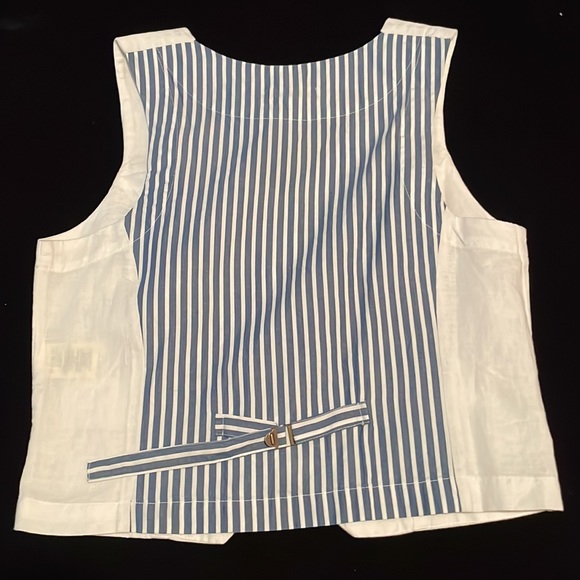 Anthropologie Linen vest with striped back *NWT* - Picture 3 of 4